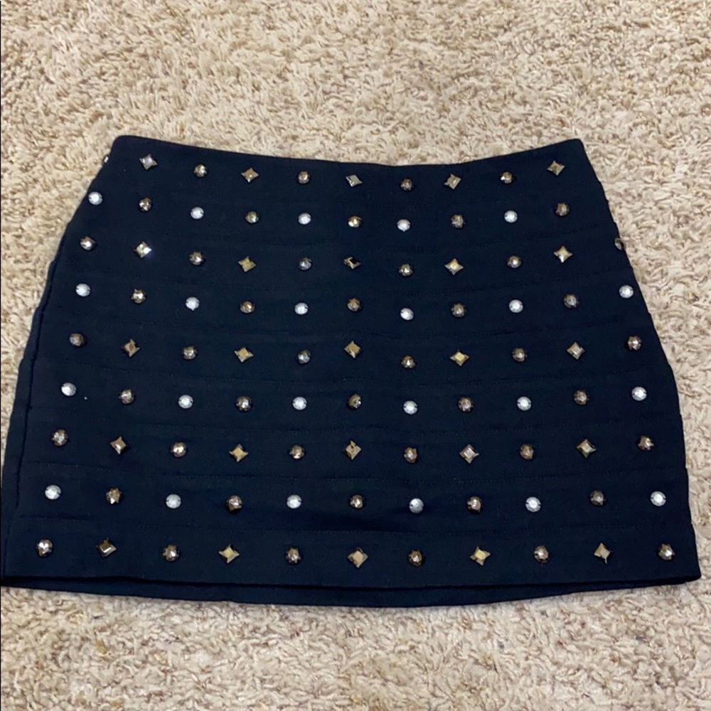 Express black mini skirt with embellishment